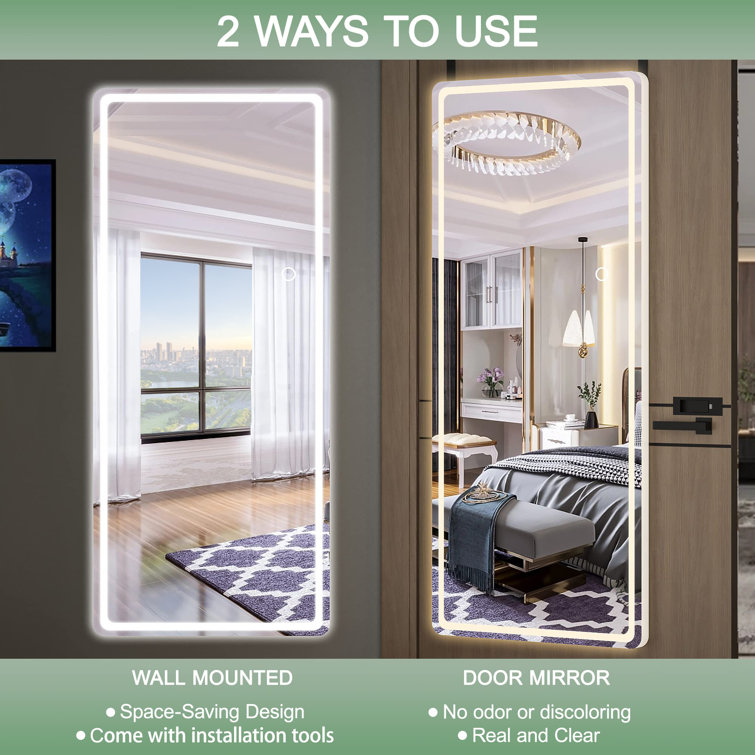 Wrought Studio Jailinne Frameless Lighted Full Length Mirror Wayfair